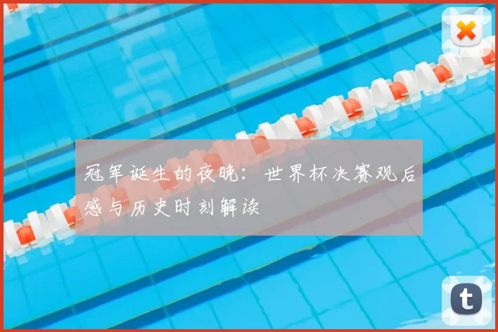 冠军诞生的夜晚：世界杯决赛观后感与历史时刻解读
